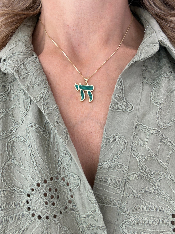 BEAD BORDER CHAI NECKLACE