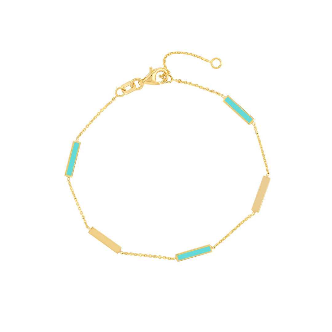 Turquoise enamel bar bracelet