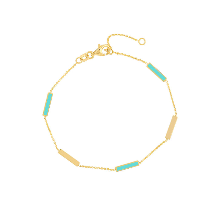 Turquoise enamel bar bracelet