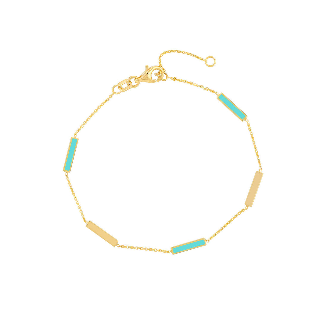 Turquoise enamel bar bracelet