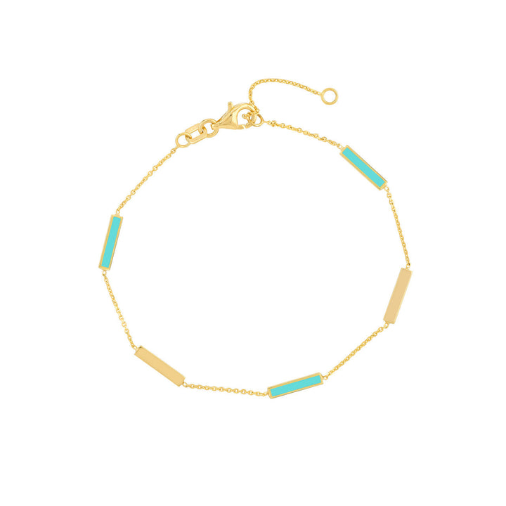 Turquoise enamel bar bracelet