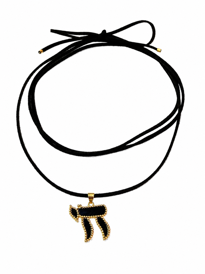 BLACK CHAI SUEDE WRAP CHOKER