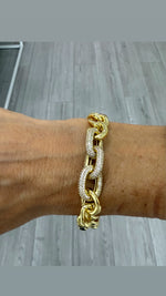 CZ INTERLOCKING LINK BRACELET