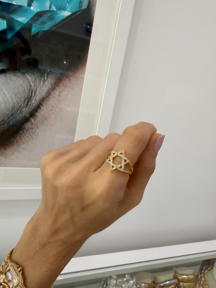 Silver Star of David ring 