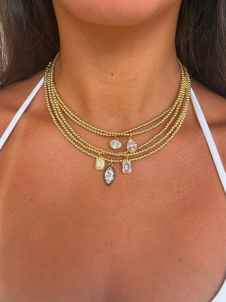 SOLITAIRE BALL CHAIN CHOKER