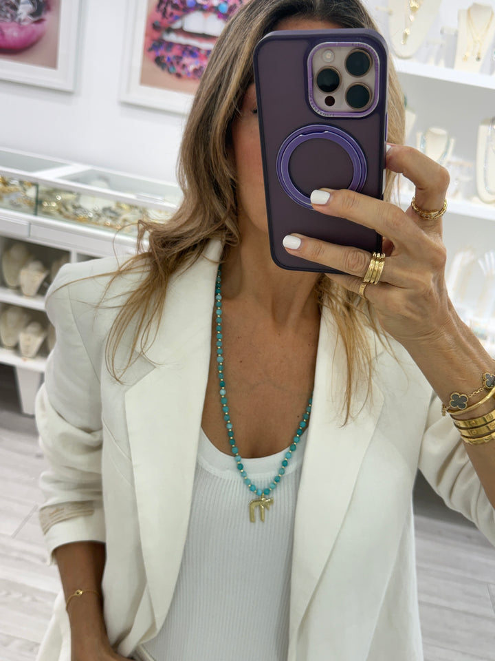 LONG PASTEL BEAD CHAI NECKLACE
