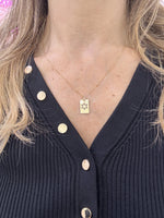 14K GOLD STAR OF DAVID DOG TAG NECKLACE