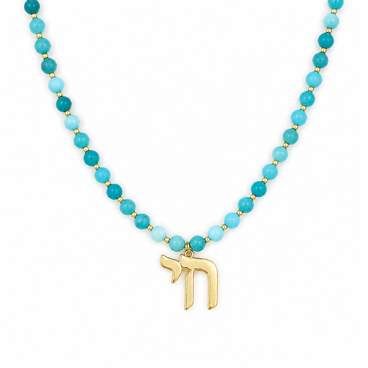 LONG COLOR BEAD CHAI NECKLACE