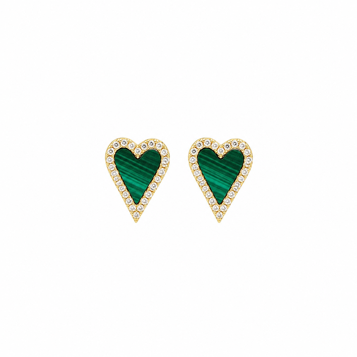 SMALL ENAMEL ELONGATED HEART EARRINGS