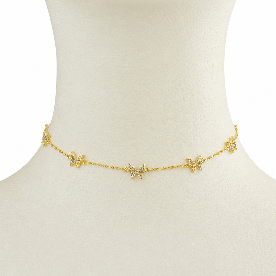 PAVÈ BUTTERFLY CHOKER NECKLACE