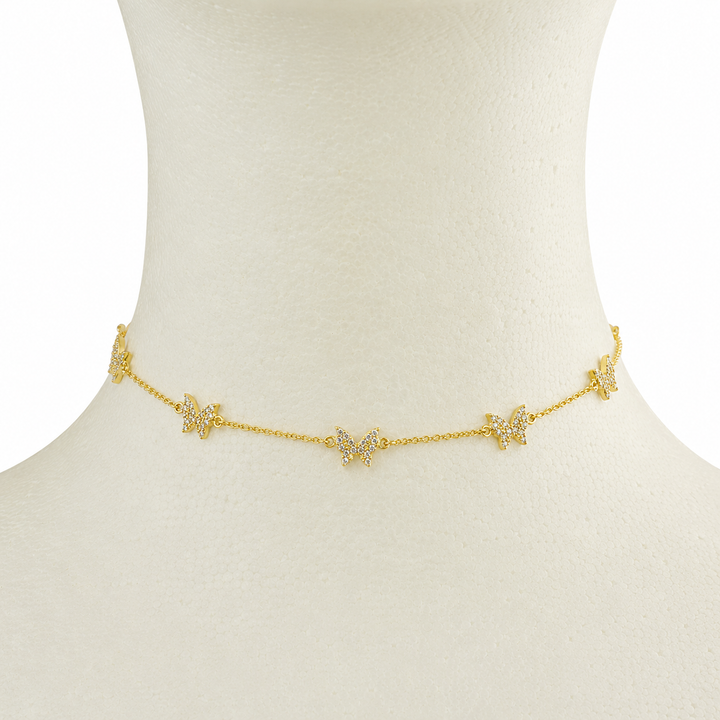 PAVÈ BUTTERFLY CHOKER NECKLACE