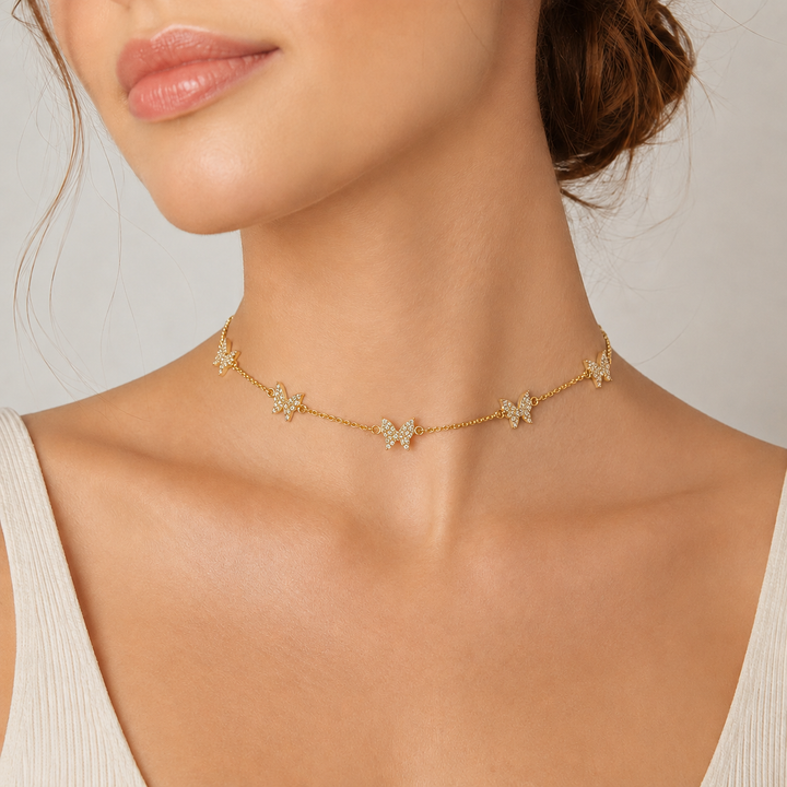 PAVÈ BUTTERFLY CHOKER NECKLACE