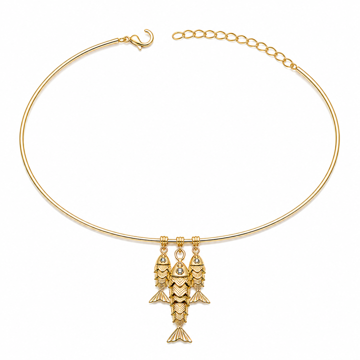 THREE FISH COLLAR NECKKACE