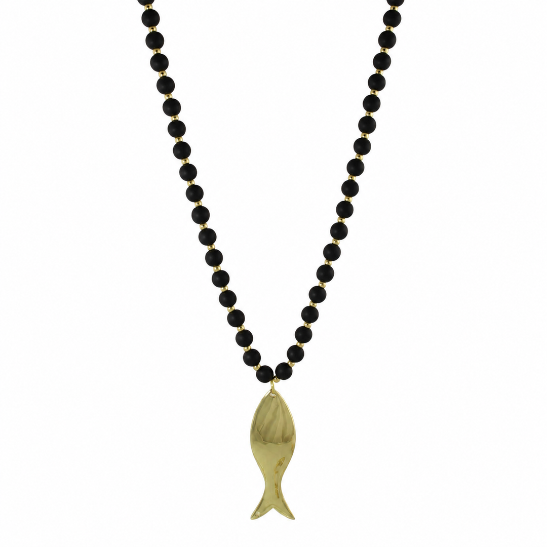 LONG BEAD FISH NECKLACE