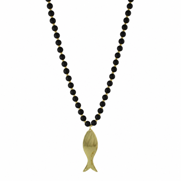 LONG BEAD FISH NECKLACE