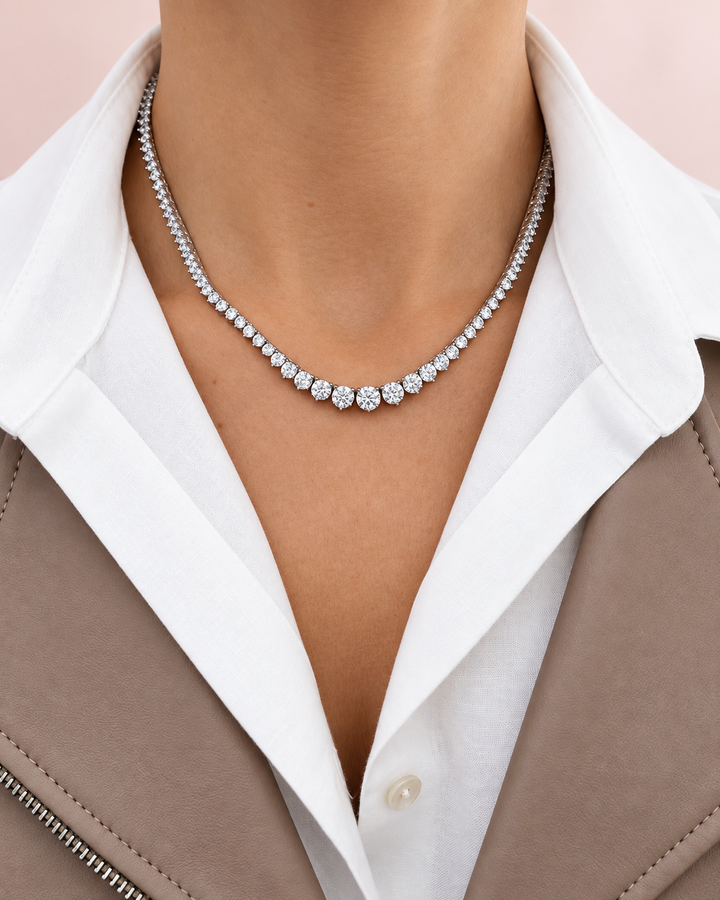 GRADUATED TENNIS NECKLACE