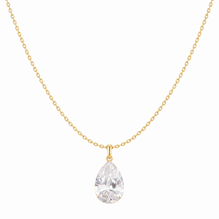 PEAR SOLITAIRE NECKLACE