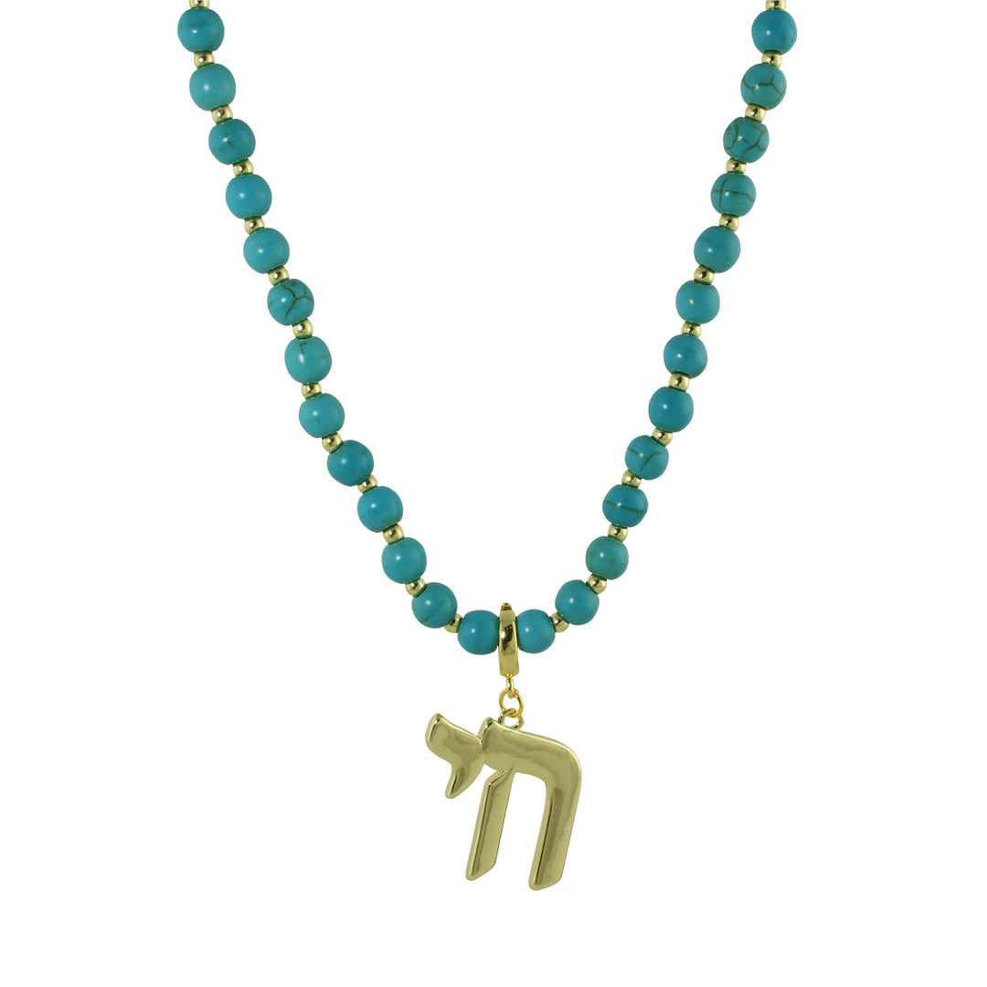 LONG COLOR BEAD CHAI NECKLACE
