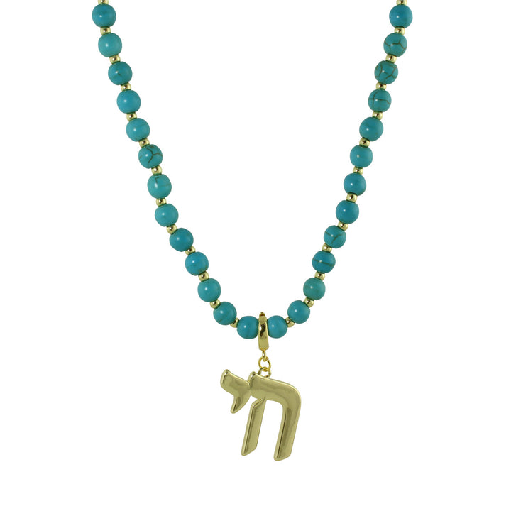 LONG COLOR BEAD CHAI NECKLACE