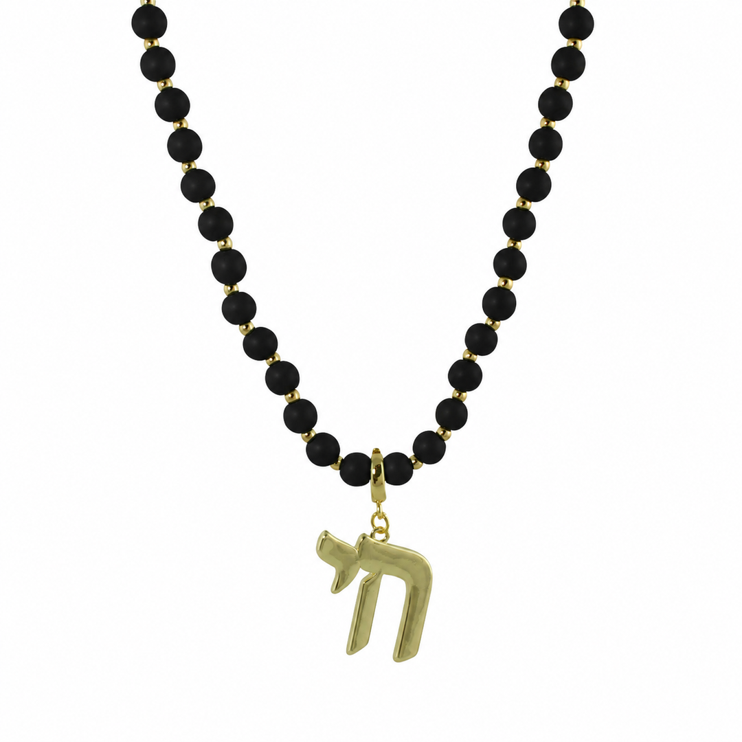 LONG COLOR BEAD CHAI NECKLACE