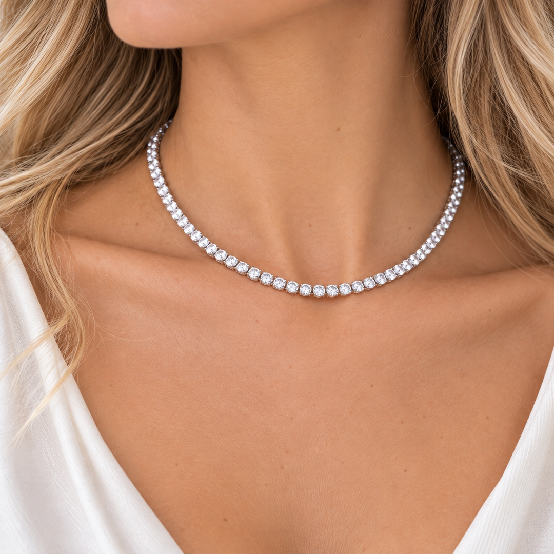 4 PRONG TENNIS NECKLACE