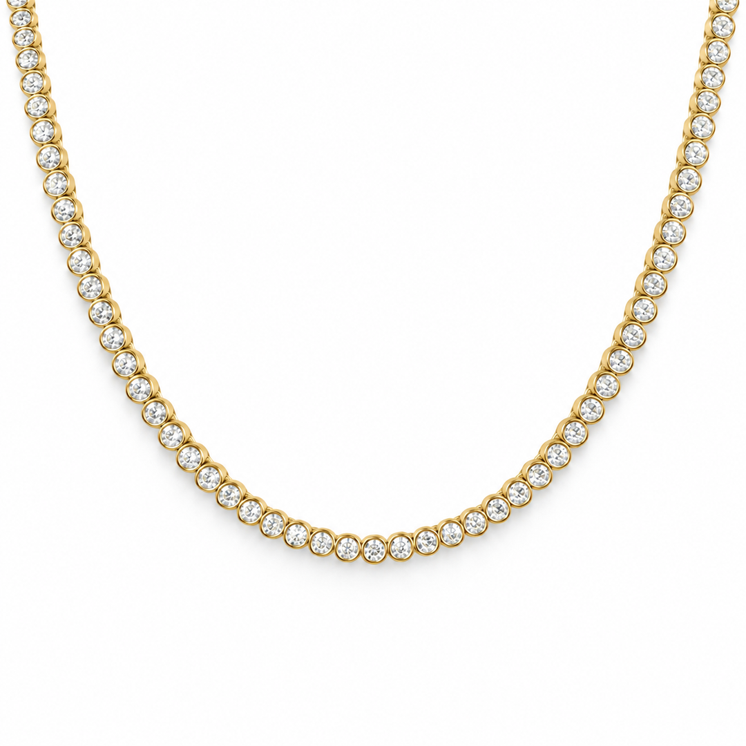 BEZEL SET TENNIS NECKLACE