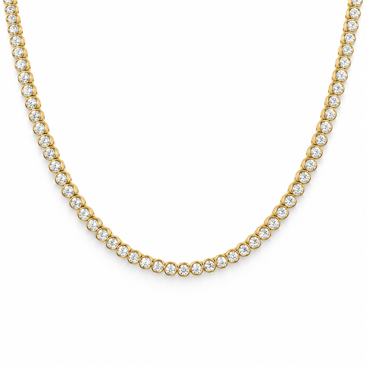 BEZEL SET TENNIS NECKLACE
