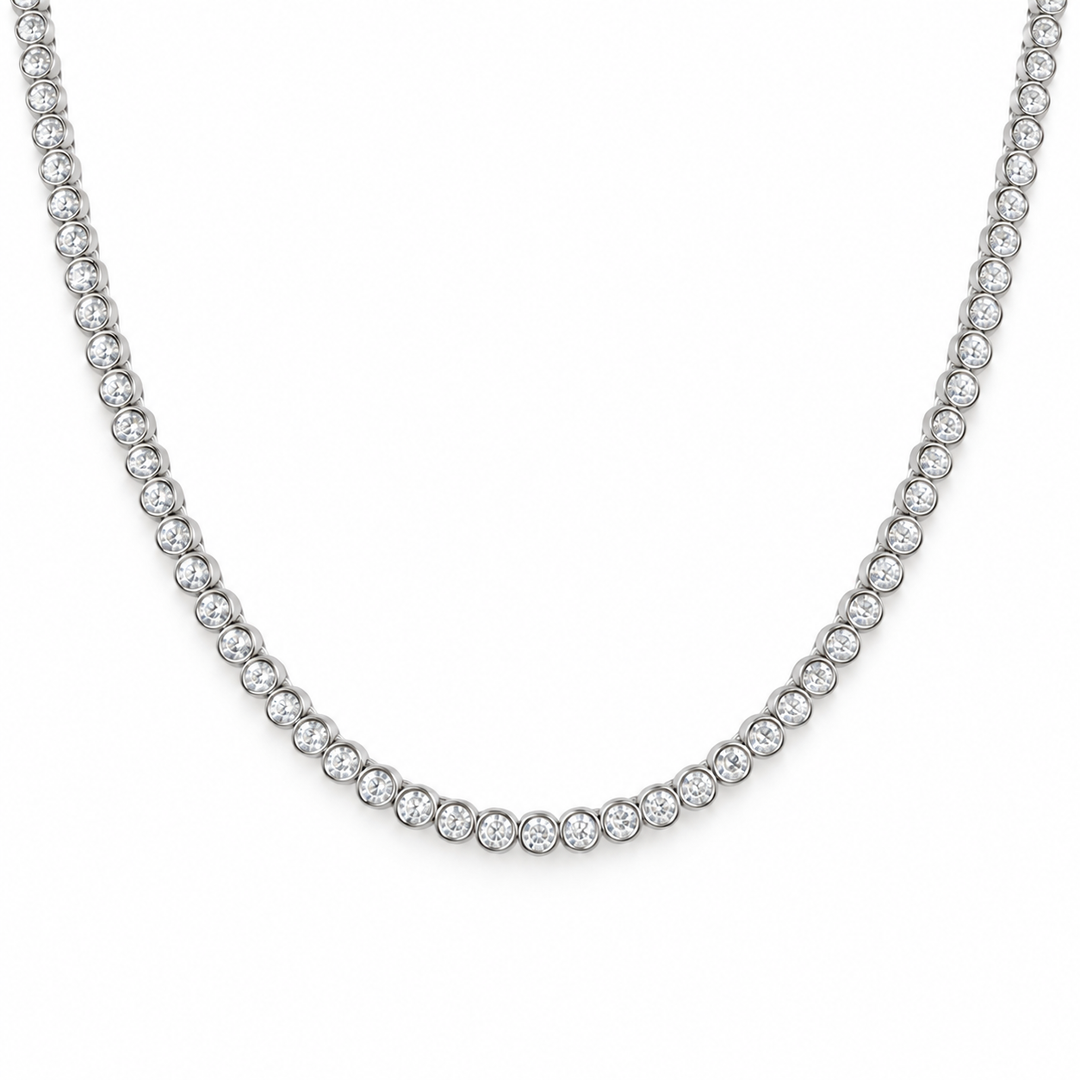 BEZEL SET TENNIS NECKLACE