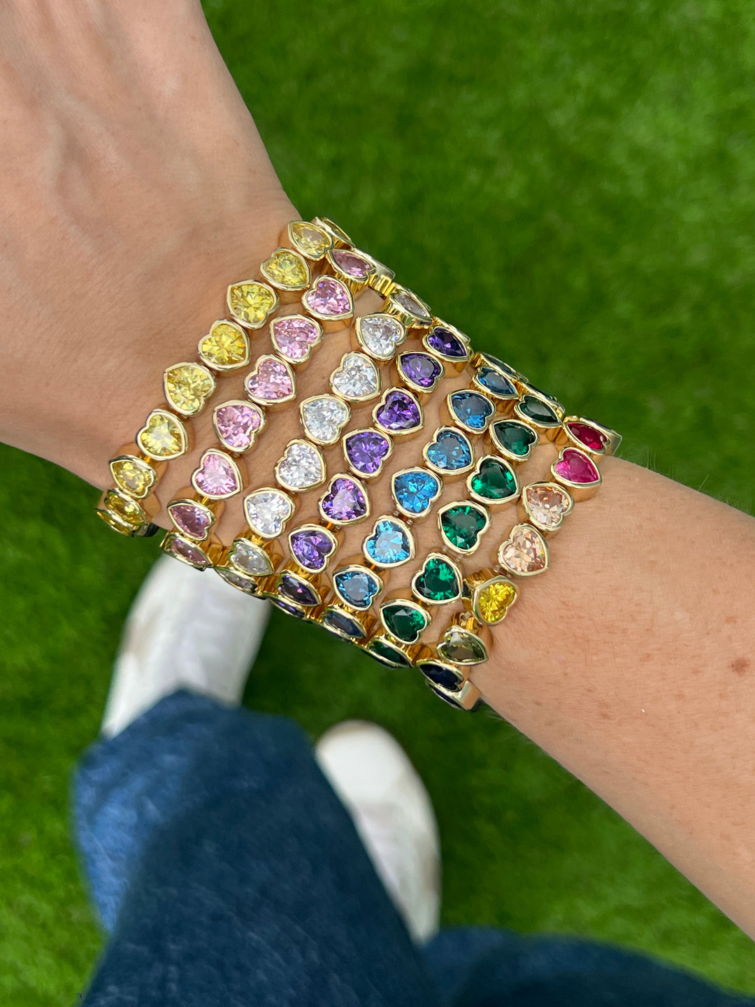 STRETCH CZ HEART BRACELETS