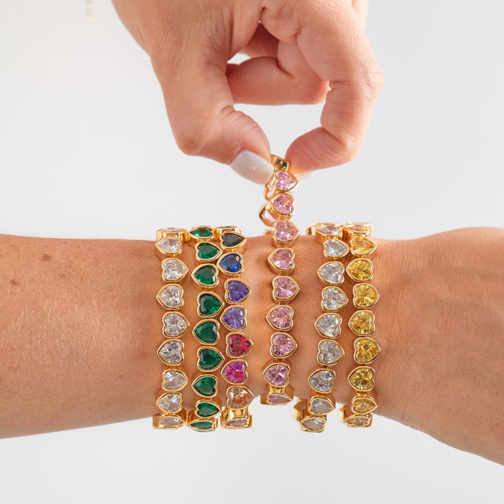 STRETCH CZ HEART BRACELETS