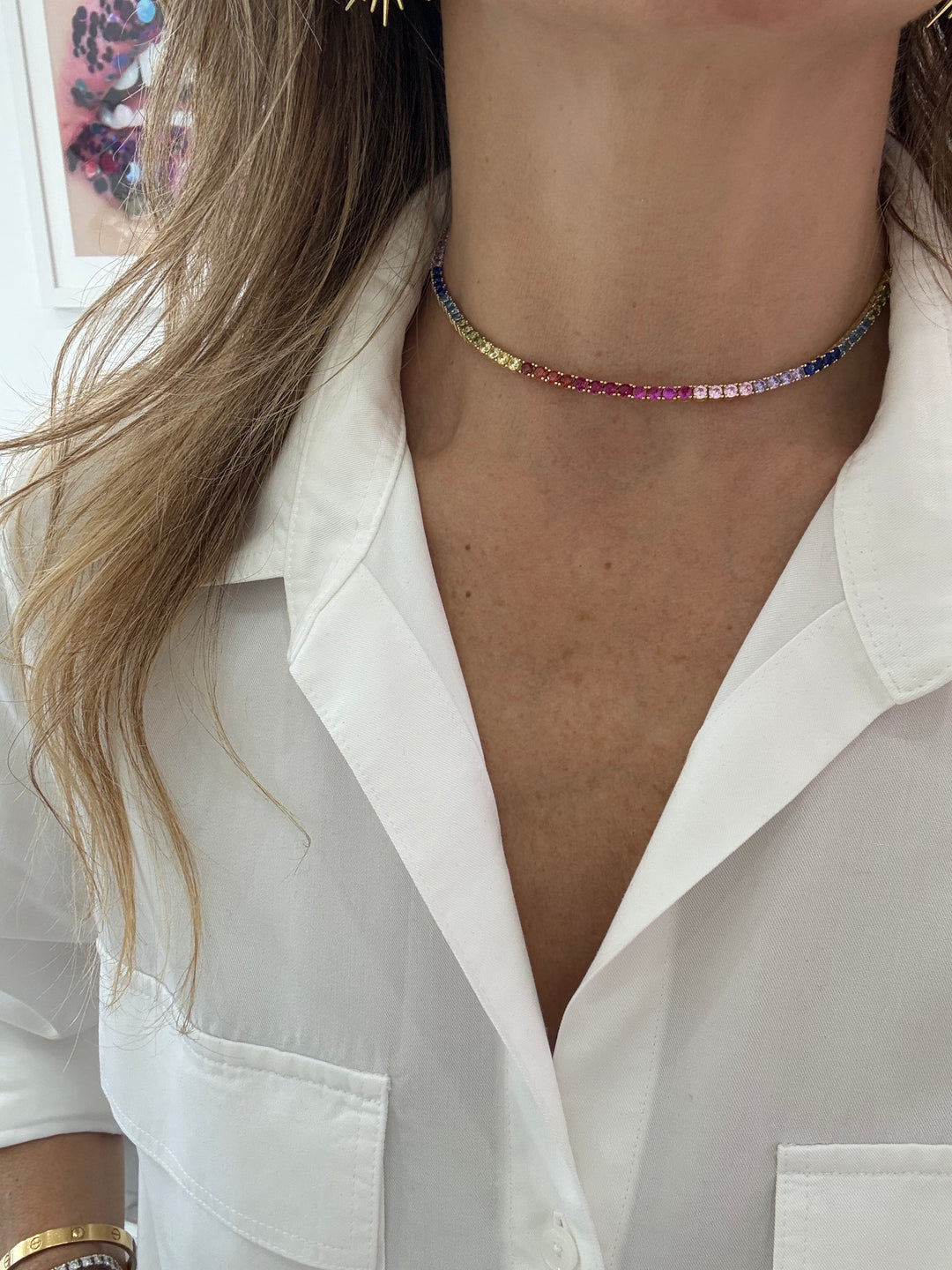 rainbow tennis choker