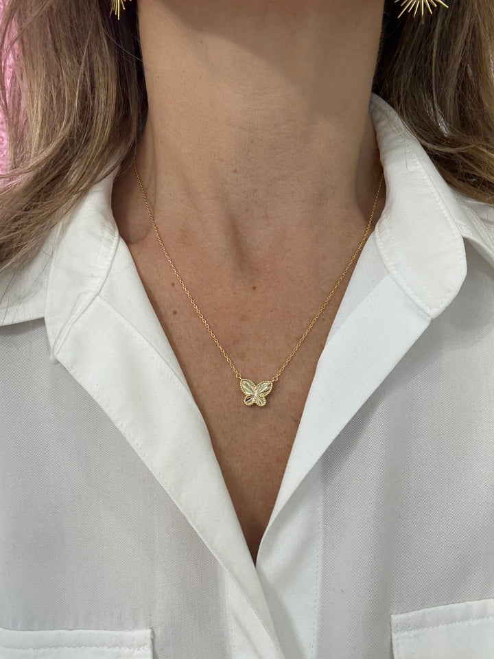 MINI FLUTED BUTTERFLY NECKLACE