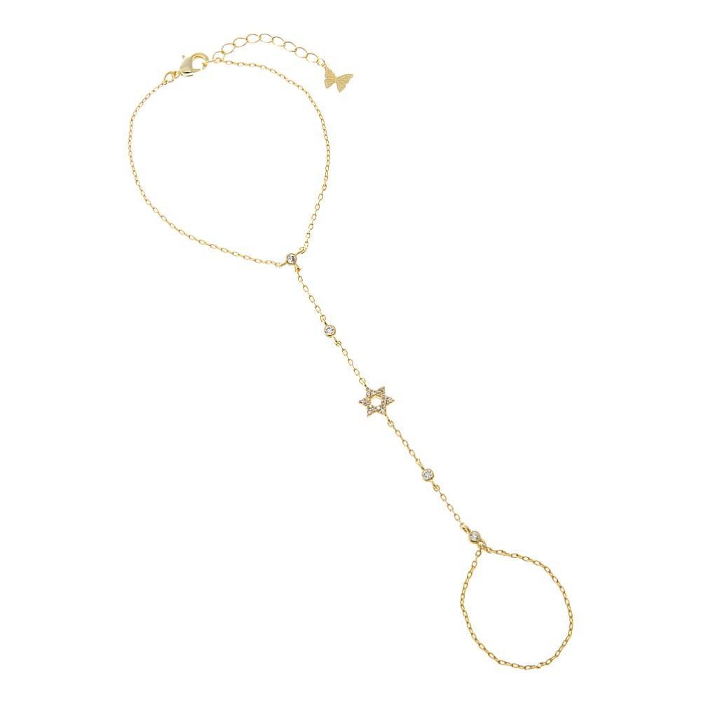 PAVÈ STAR OF DAVID HAND CHAIN – Adam Marc