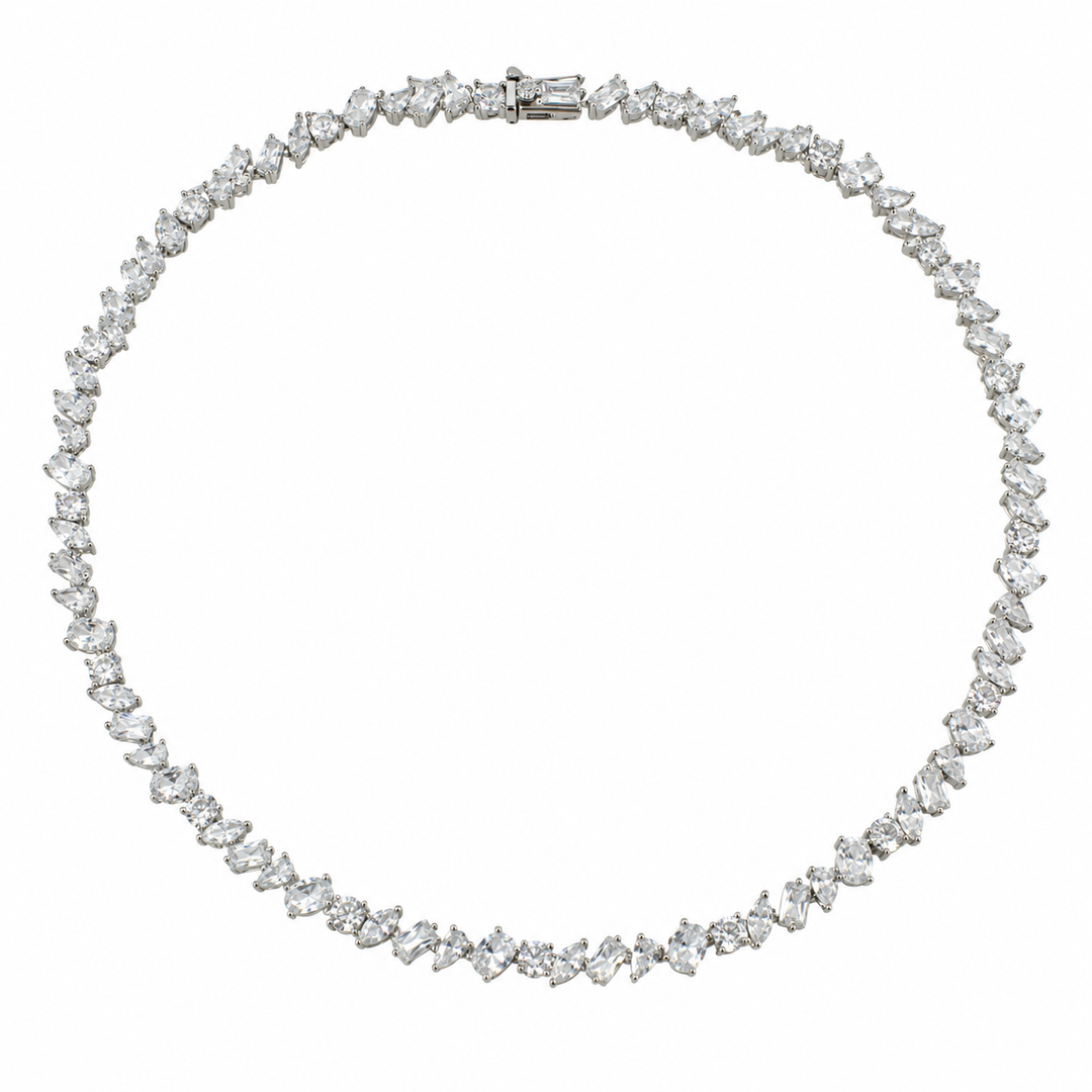 MIXED SHAPE TENNIS NECKLACE