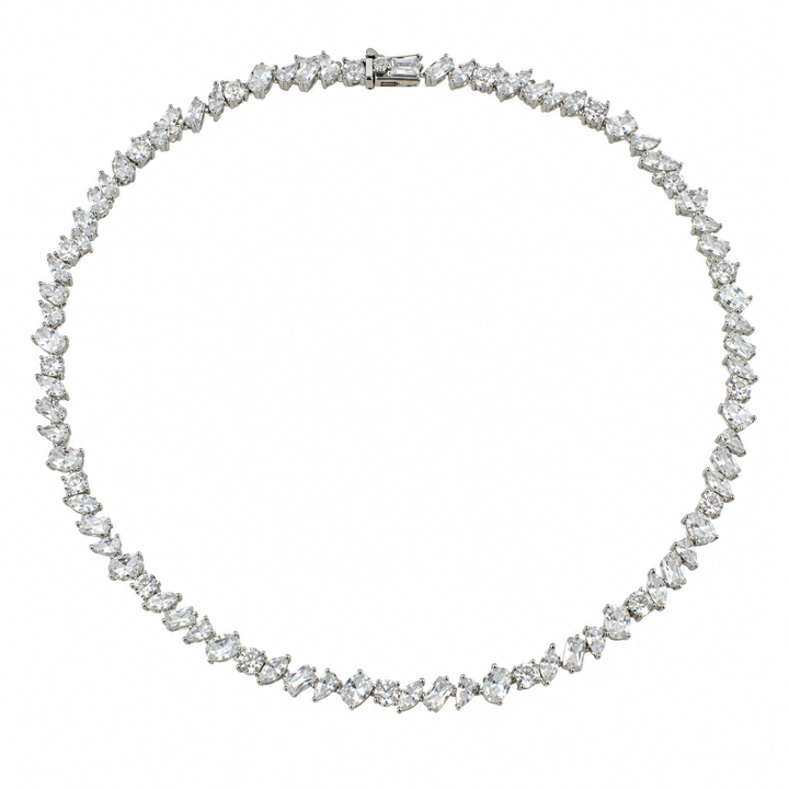 MIXED SHAPE TENNIS NECKLACE