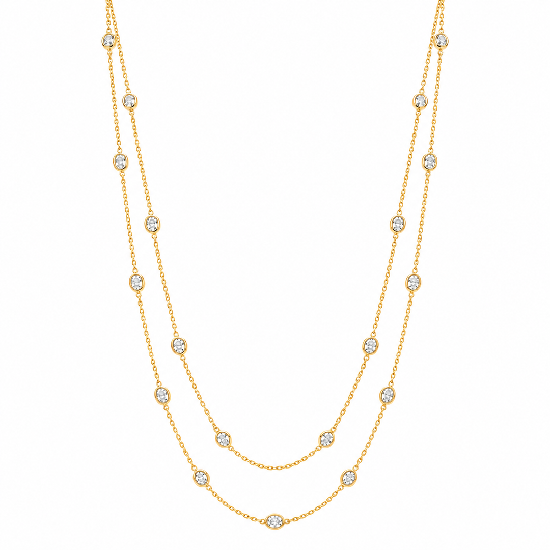 LONG DIAMOND STATION NECKLACE