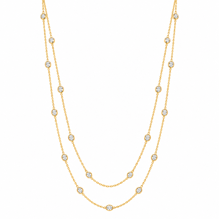 LONG DIAMOND STATION NECKLACE