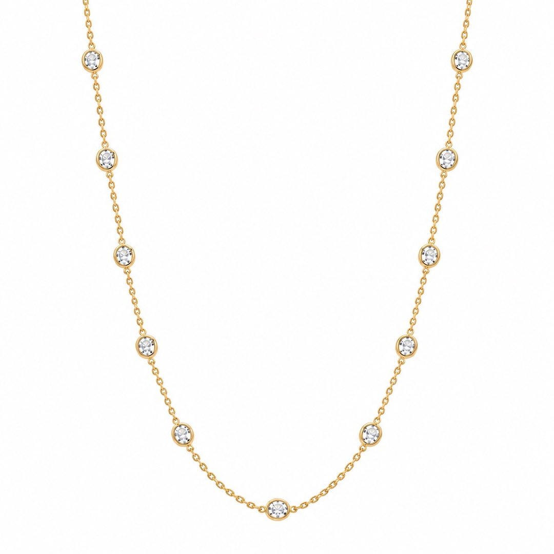 LONG DIAMOND STATION NECKLACE