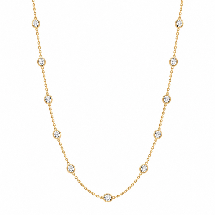 LONG DIAMOND STATION NECKLACE