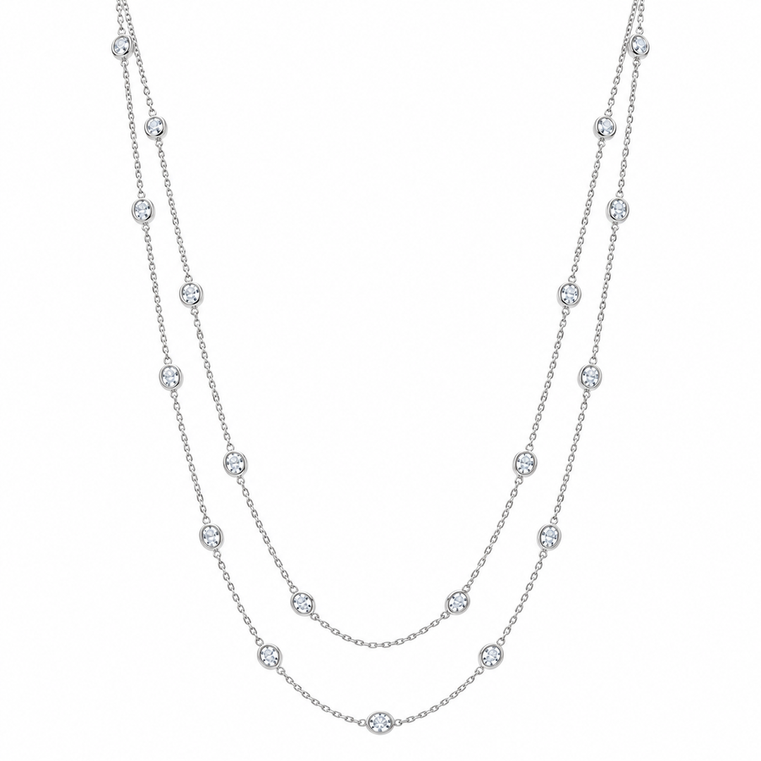 LONG DIAMOND STATION NECKLACE