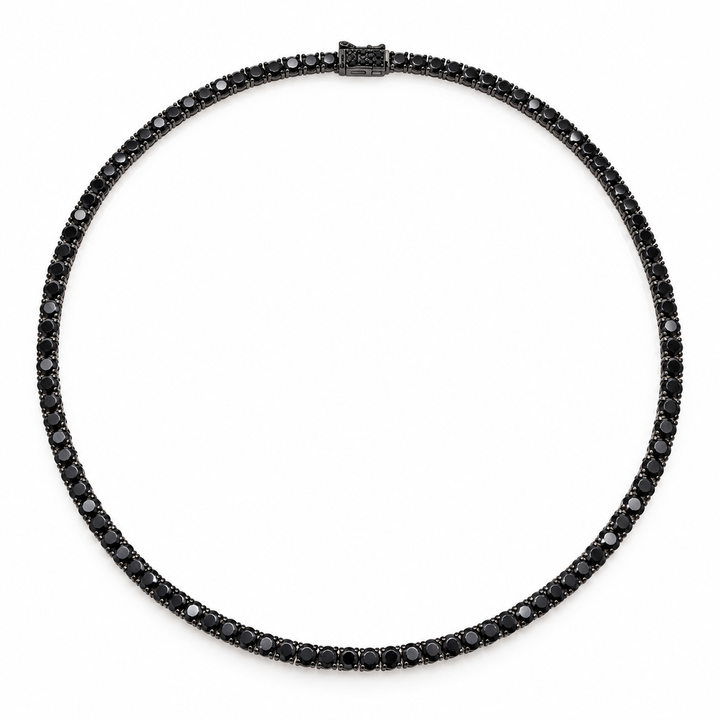 BLACK CZ TENNIS NECKLACE
