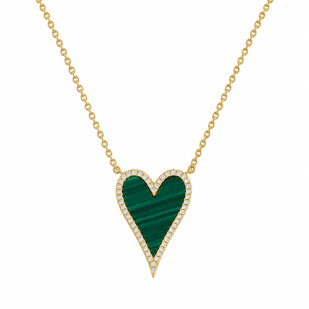 ELONGATED ENAMEL HEART NECKLACE