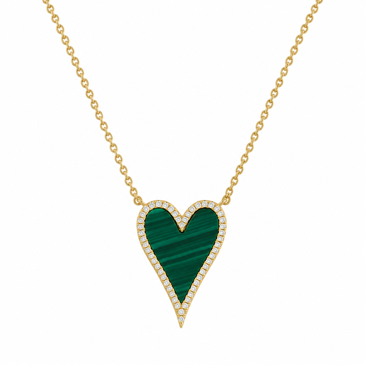 ELONGATED ENAMEL HEART NECKLACE