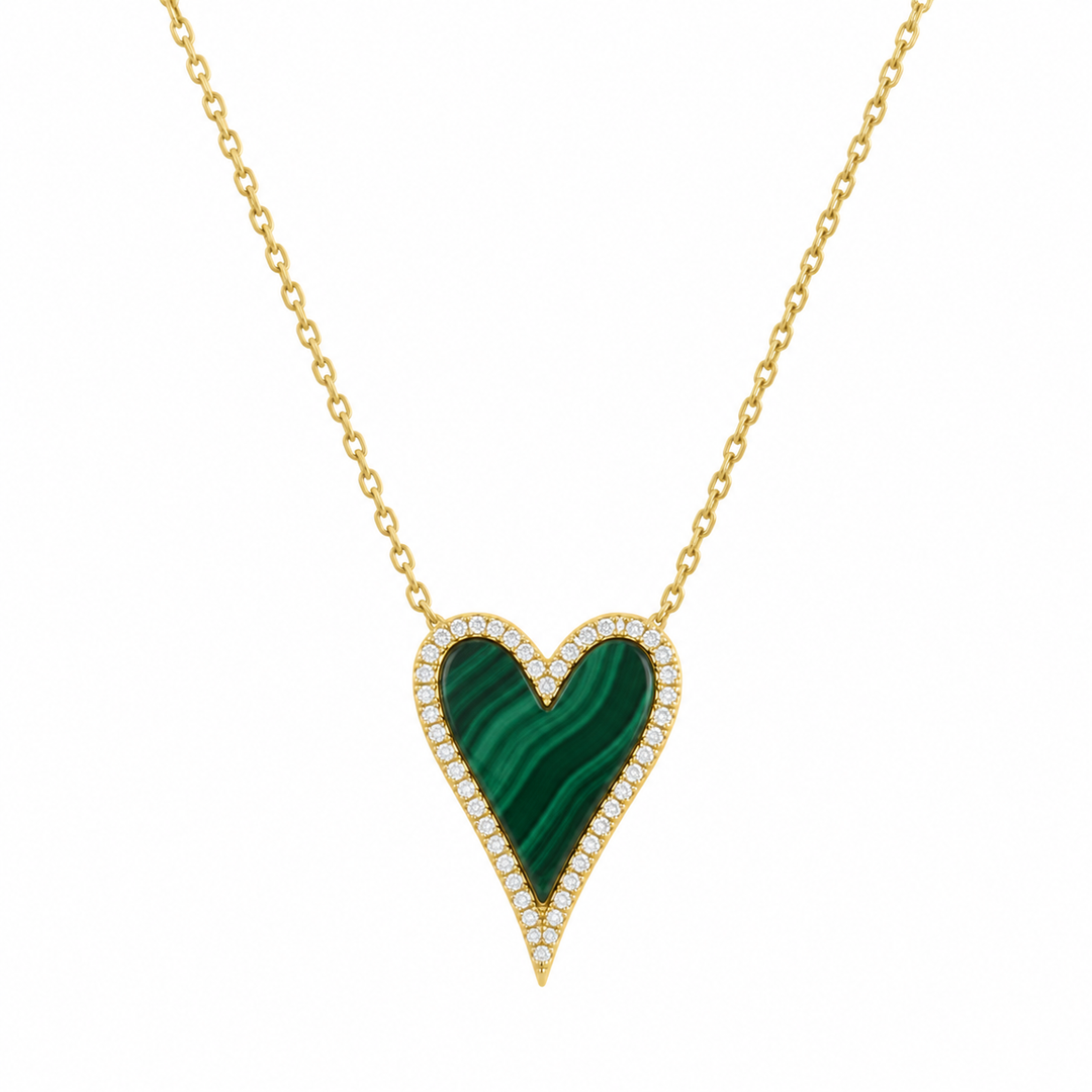 ELONGATED ENAMEL HEART NECKLACE