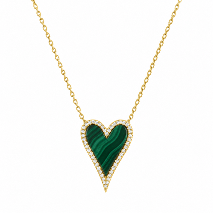 ELONGATED ENAMEL HEART NECKLACE