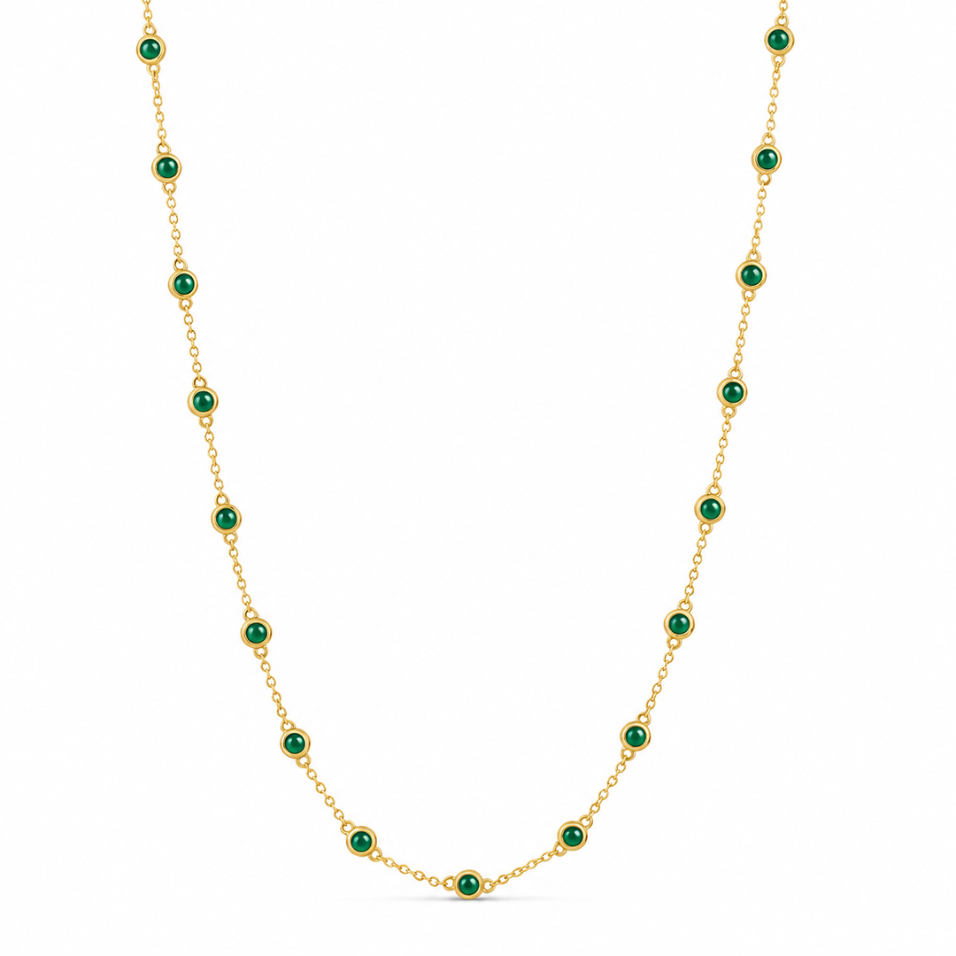 LONG COLOR STONE STATION NECKLACE