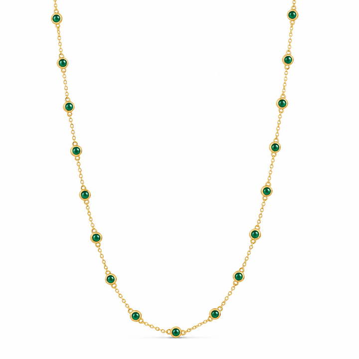LONG COLOR STONE STATION NECKLACE