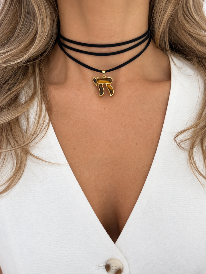 BEADED CHAI CORD CHOKER