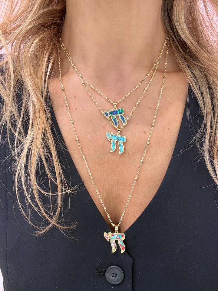 BEADED CHAI NECKLACE