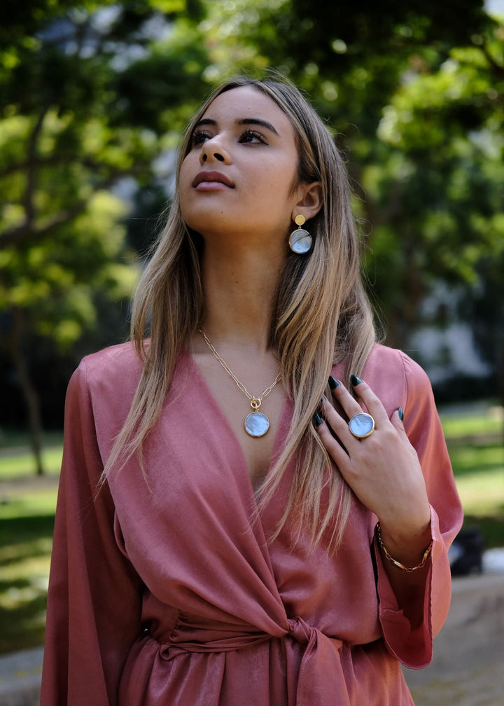 color stone necklace